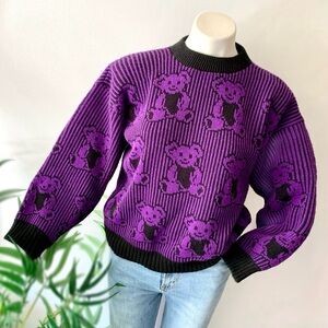 v i n t a g e :: Unique Teddy Bear Ribbed Knit Sweater